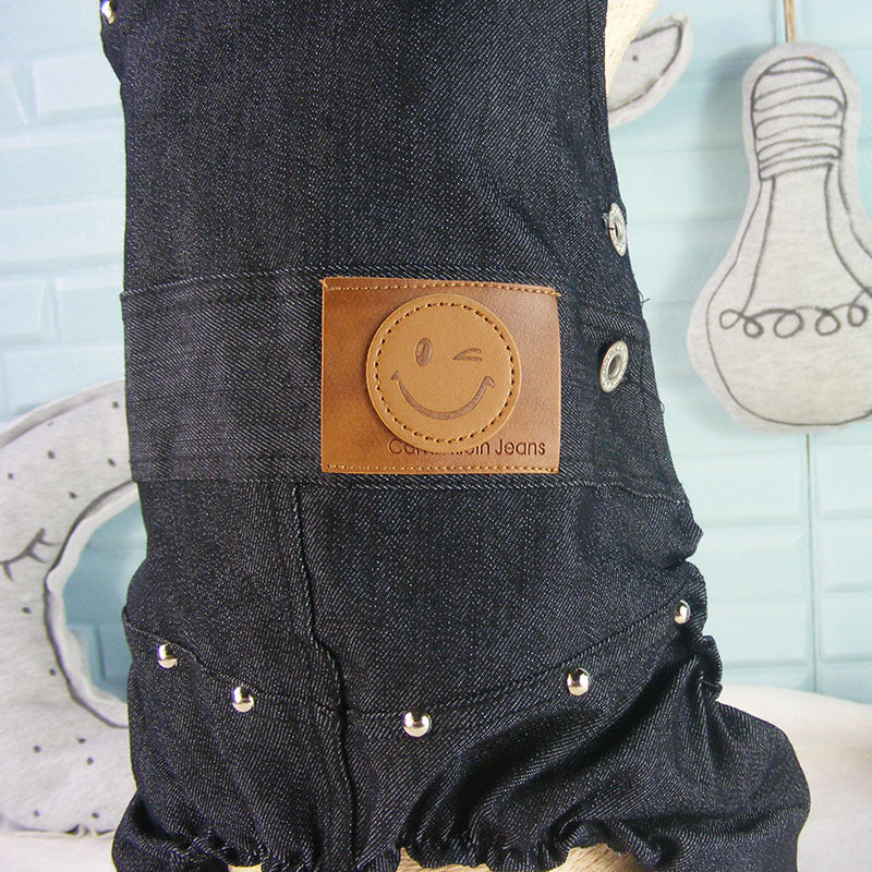 Casual denim overalls pet dog clothes