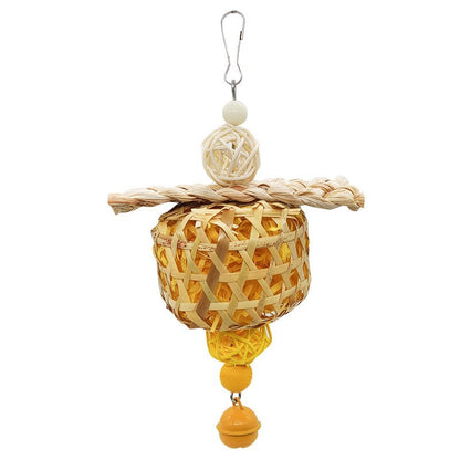 Parrot Bird Toy Bamboo Cage Scraps Of Paper Bite Pendant Corn Husk Woven