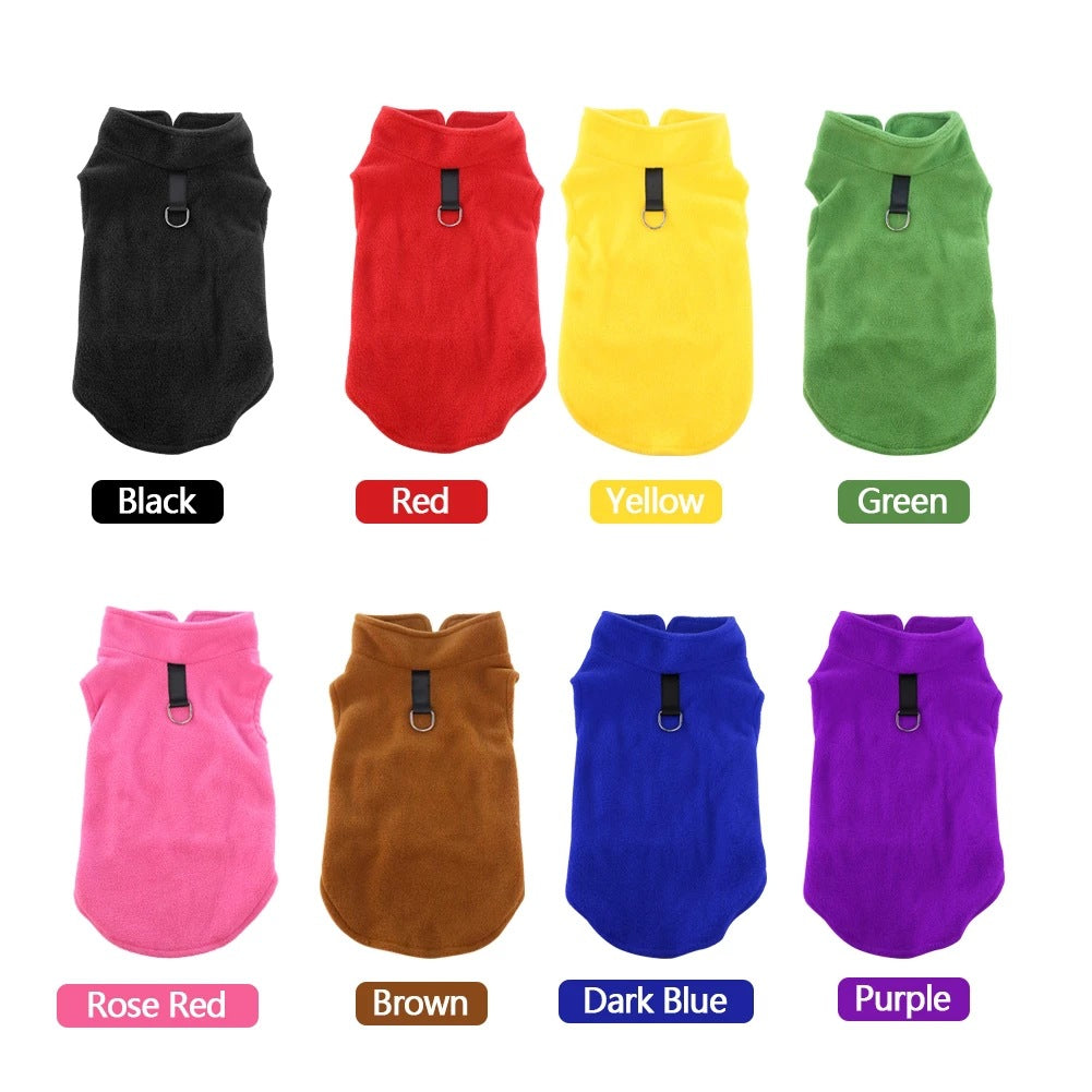 Pet Dogs Standing Collar Thickened Solid Color Rocking Velvet Clothes