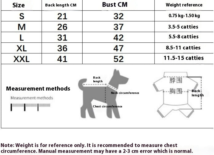 Pet Clothes Autumn And Winter Dog Clothes New Pet Clothing Double-sided Velvet Four-leg Fluffy Jacket