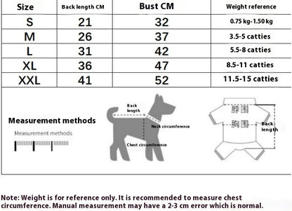 Pet Clothes Autumn And Winter Dog Clothes New Pet Clothing Double-sided Velvet Four-leg Fluffy Jacket