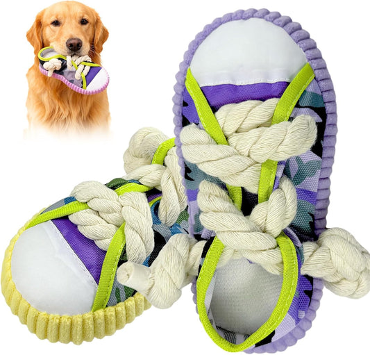 2 Pieces - Dog Chew Toys, Funny Dog Toys, Puppy Teething Toys & Shoe Dog Toy, Durable Dog Toys For Aggressive Chewers Tear-Resistant For Small & Medium Dogs