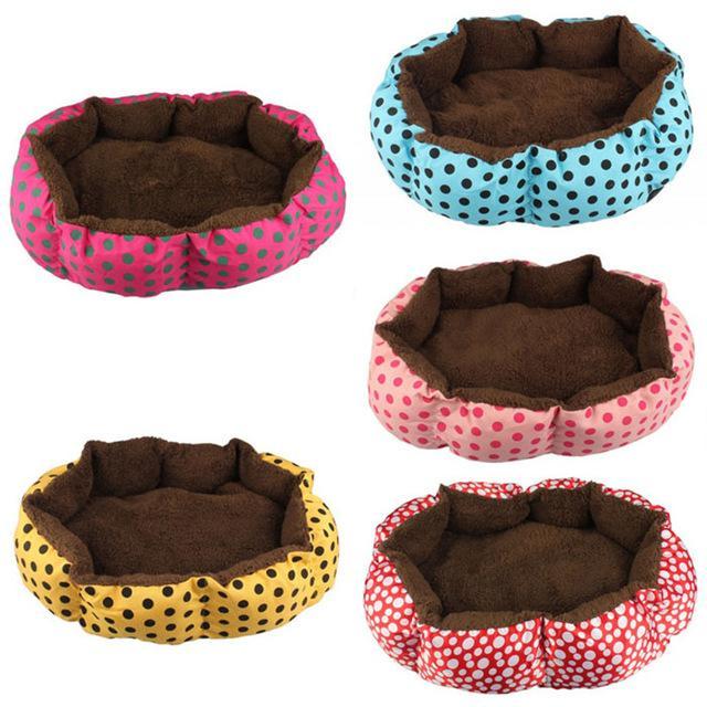 Soft Fleece Round Pet Bed - Cosy Nest for Small Dogs & Cats