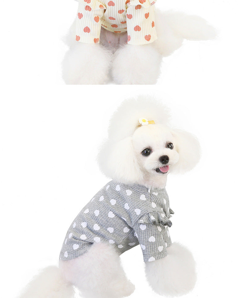 Thin Cat Princess Bottoming Shirt Wholesale Love Cute Cotton Small Dog Pet