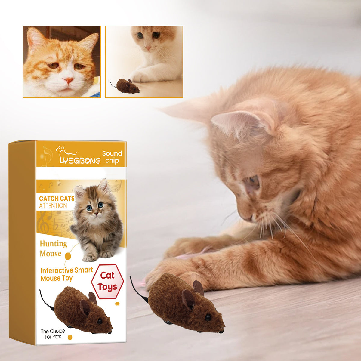 Yegbong Pet Interactive Mouse Toy, Realistic Mouse Toy For Cats And Dogs, Plush Toy That Makes Sounds To Relieve Boredom