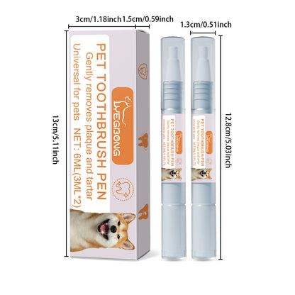 Yegbong Pet Toothbrush Pen For Dogs And Cats, Removes Tartar And Plaque, Eliminates Bad Breath And Odors, Teeth Cleaning Pen