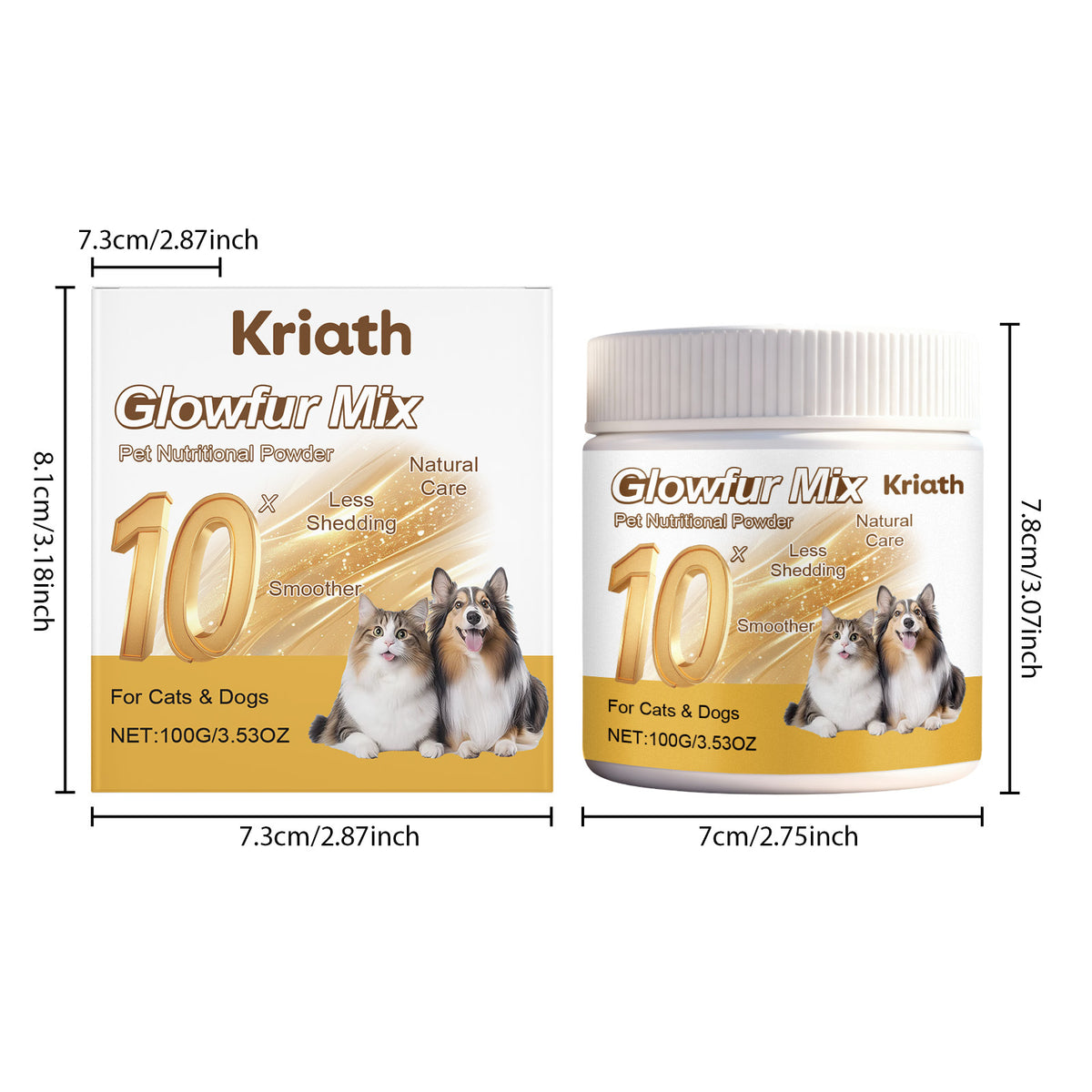 Kriath Pet Skin And Hair Care Nutritional Powder Daily Care Powder For Soft And Shiny Pet Hair