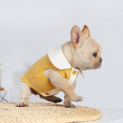 Pet Dog Tied Buckle Undershirt Cute Eggshell Clothes
