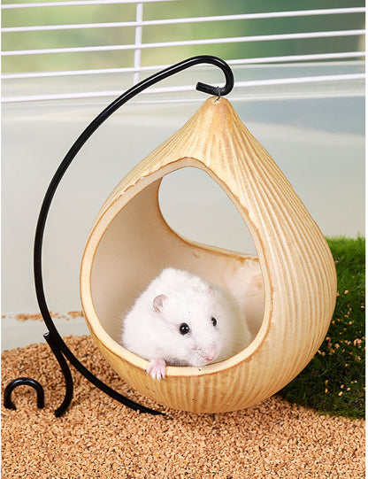 Hamster Swing Cradle Hammock Ceramic Hideaway House Golden Hamster Small House Landscaping Supplies to Relieve...
