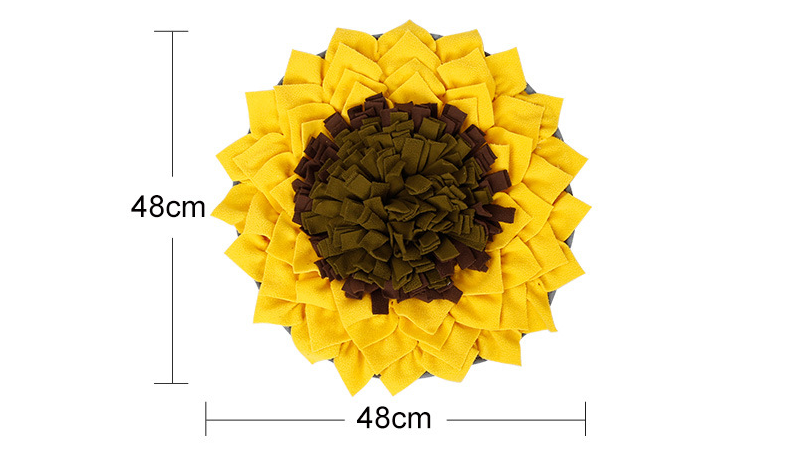 Pet sniffing pad Sunflower flower sniffing blanket Puzzle anti-mite food training dog yoga mat slow food dog bowl