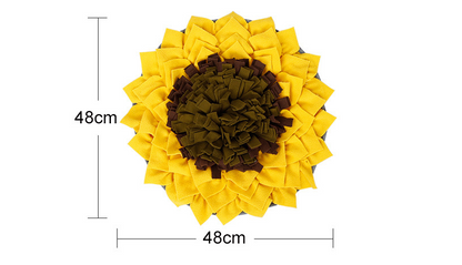 Pet sniffing pad Sunflower flower sniffing blanket Puzzle anti-mite food training dog yoga mat slow food dog bowl