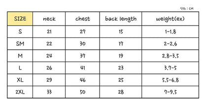 Korea Korean Version Of Pet Clothes T-shirt Refreshing Color Printing Chun Cotton Short-sleeved T