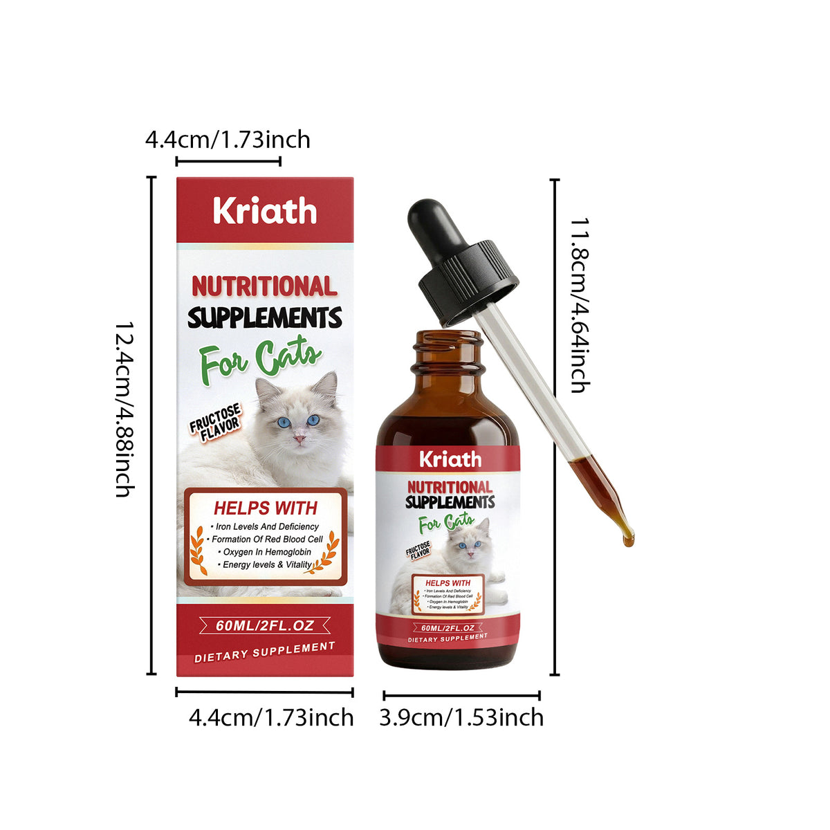 Kriath Cat Nutritional Supplement Drops A Daily Supplement For Cats To Provide A Variety Of Nutrients And Care For Your Beloved Pet
