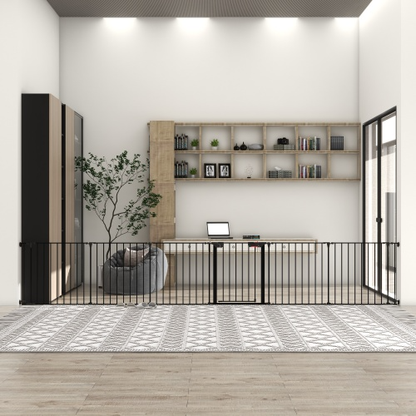 150 Adjustable Safety Gate 6 Panels Play Yard Metal Doorways Fireplace Fence Christmas Tree Fence Gate For House Stairs Gate Prohibited Area Fence