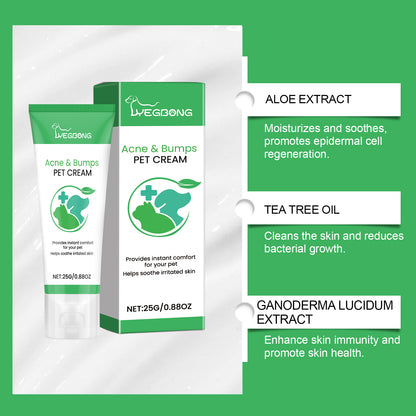 Pet Acne & Bumps Skin Cream, Soothing Skin  For Dogs & Cats, Relief Redness Irritated Skin With Calendula & Ganoderma Extract