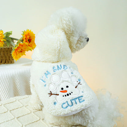 Pet Clothes Dog Cat Clothing Clothing Christmas Fluffy Jacket Claw Snowman