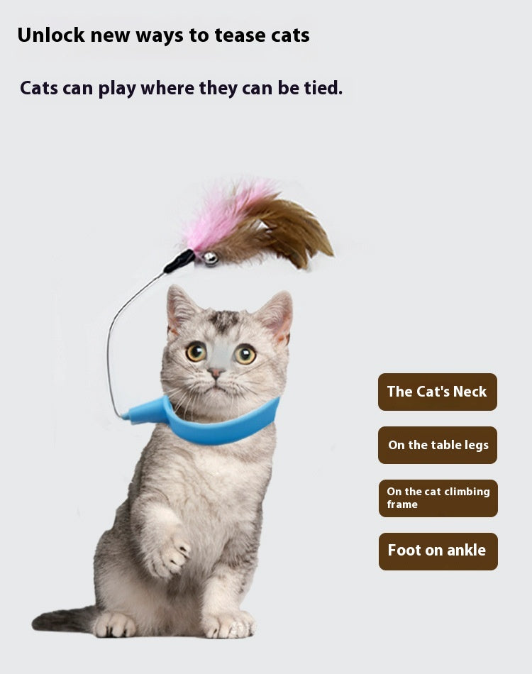 Collar Cat Self-happiness Relief Cat Toy Suit Collar Feather Bell Cat Toy