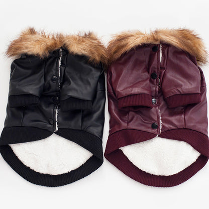 Style Warm Pet Fur Collar Coat
