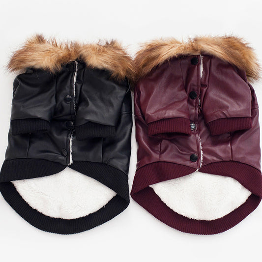 Style Warm Pet Fur Collar Coat