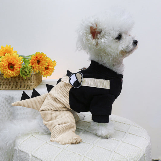 Pet Cute Cartoon Four-legged Pet Clothing Casual Suspender Trousers Dog Clothes