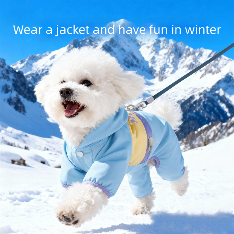 Winter Three-In-One Anti-Collision Color Fleece Jacket for Small and Medium-Sized Dogs, Bichon Frise Windproof...