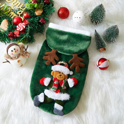 Christmas Dog Clothes Autumn and Winter Flannel Cats Dogs Hoodies Pet Clothes for Small Medium Dogs Christmas Dog...