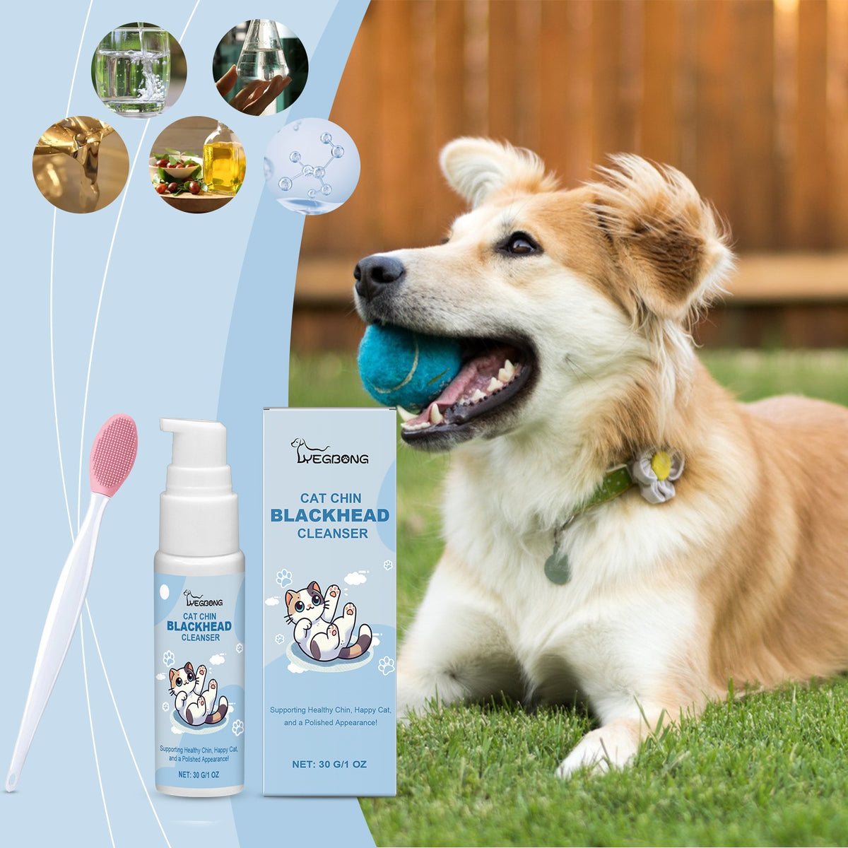 Yegbong Pet Chin Cleaning And Care Set Gently Cleans The Chin Hair Of Pets, Dogs, And Cats