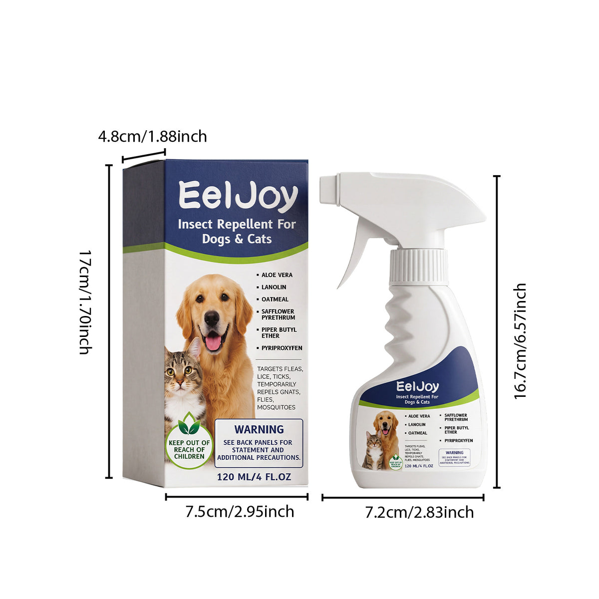 Eeljoy Dog And Cat Repellent Agent, Universal For Cats And Dogs, Daily Repellent And Cleaning Agent To Maintain A Comfortable Pet Skin Surface