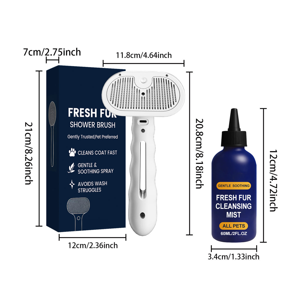 Pet Hair Cleaning Spray Set Softening Hair Grooming Knotting Fluffy Smooth Dog Cat Daily Care
