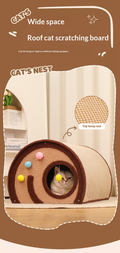 Sisal Cat Bed And Scratching Post Extra-Large Round Winter Nest