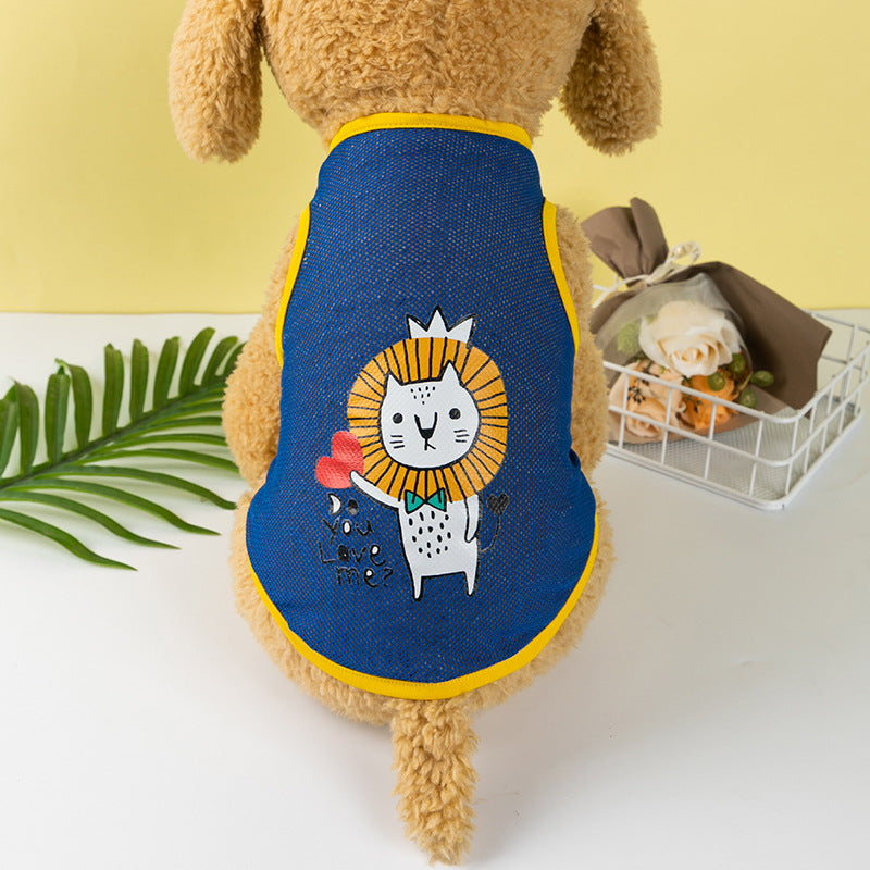 Mesh Dog Polyester Cartoon Vest