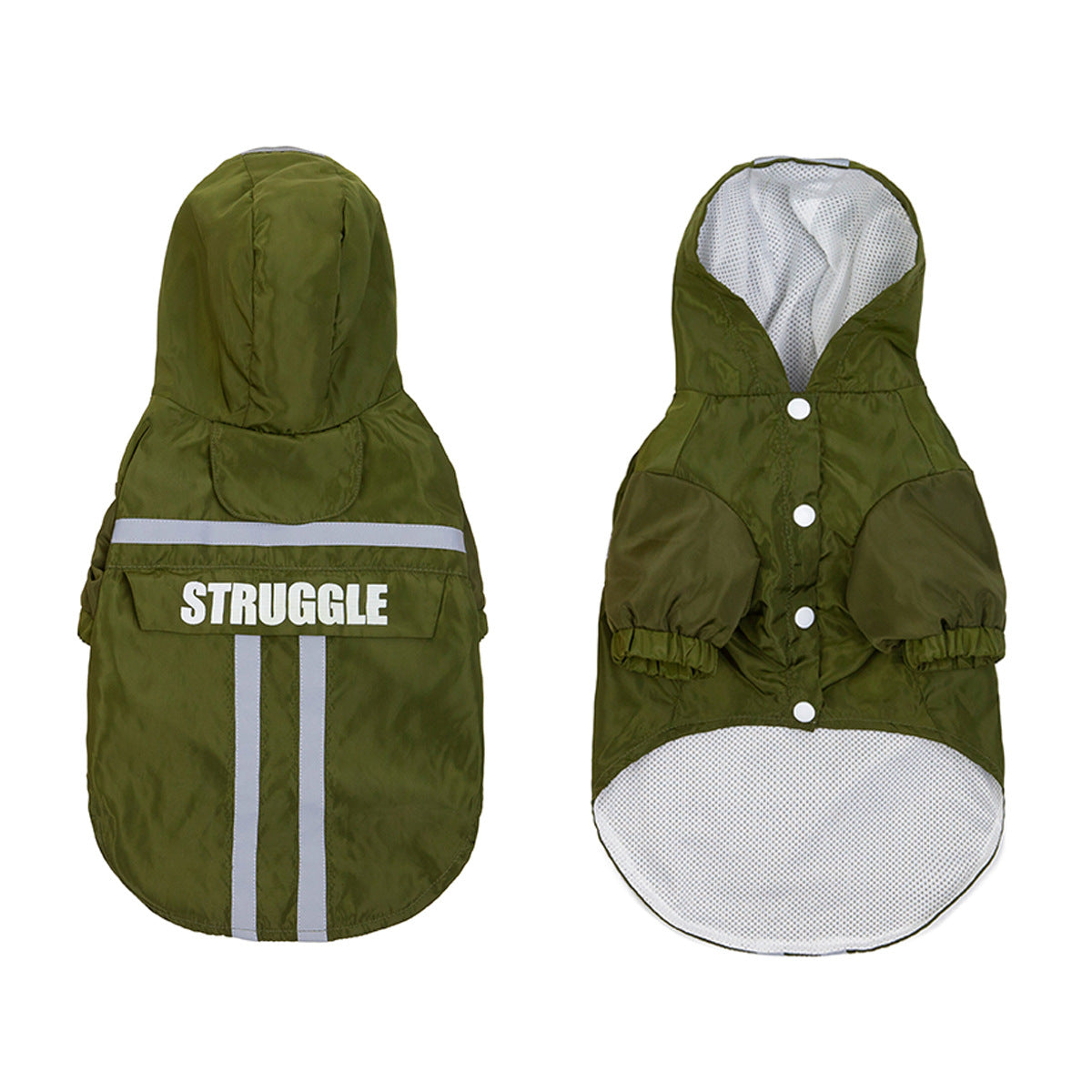 Style Pet Raincoat with Reflective Strips