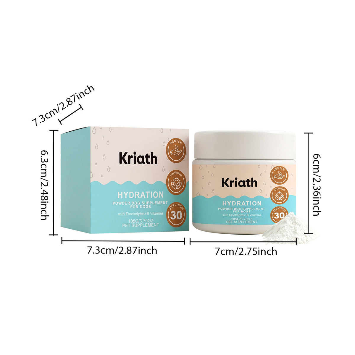 Kriath Dog Body Care Powder With Mild Ingredients, Hydrates And Cares For Dogs, Replenishes Nutrition, And Is Easy To Mix