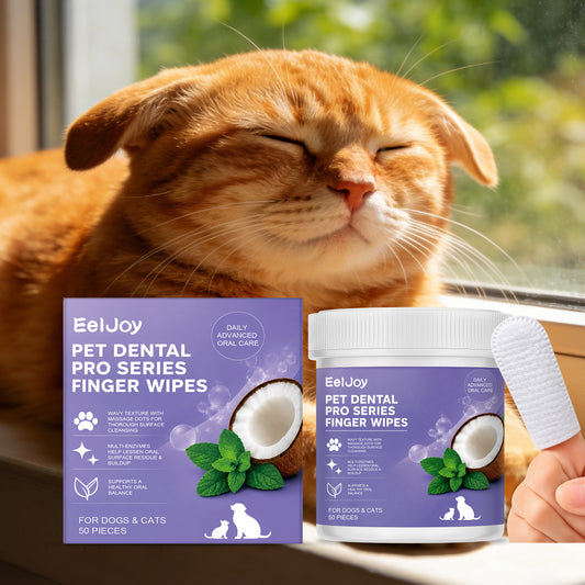 Eeljoy Pet Teeth Cleaning Finger Wipes Convenient Disposable Finger Wipes For Daily Cleaning Of Cats And Dogs' Teeth And Ears