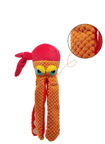 Squeaky Octopus Plush Dog Toy With Creased Paper And Built-in Squeaky - Durable Teeth Grinding Pet Chewing Toy Pet Toys