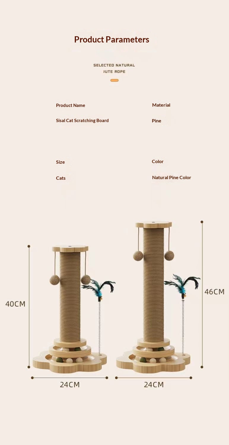 Cat Scratching Board, Wear Resistant And Low Shedding, Rotating Sisal Scratcher Plate, Treat Dispensing Self Play Toy For Cats, Cat Teaser Wand, Pet Supplies
