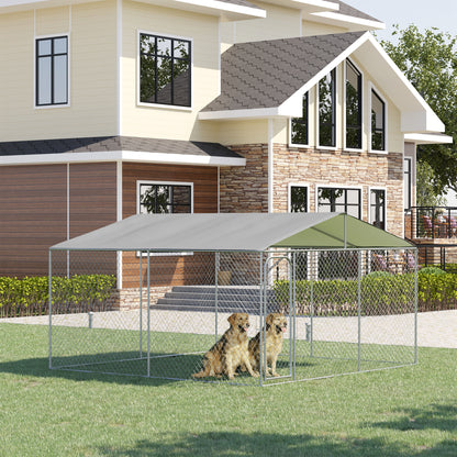 Dog Kennel Outdoor Dog Run w/ Canopy, 13 x 13 x 7.5