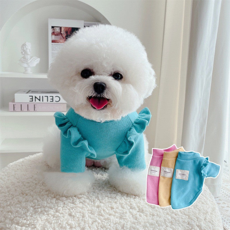 Dog Clothes Knitwear With Small Flying Sleeves