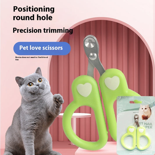 Pet Round Hole Limit Anti-shear Blood Line Cat Nail Scissors