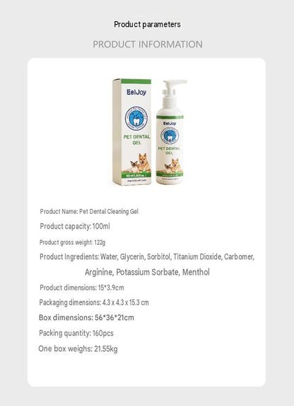 Eeljoy Pet Teeth Cleaning Gel Gentle Ingredients For Daily Care Of Pet Teeth, Refreshing And Clean, Convenient Gel