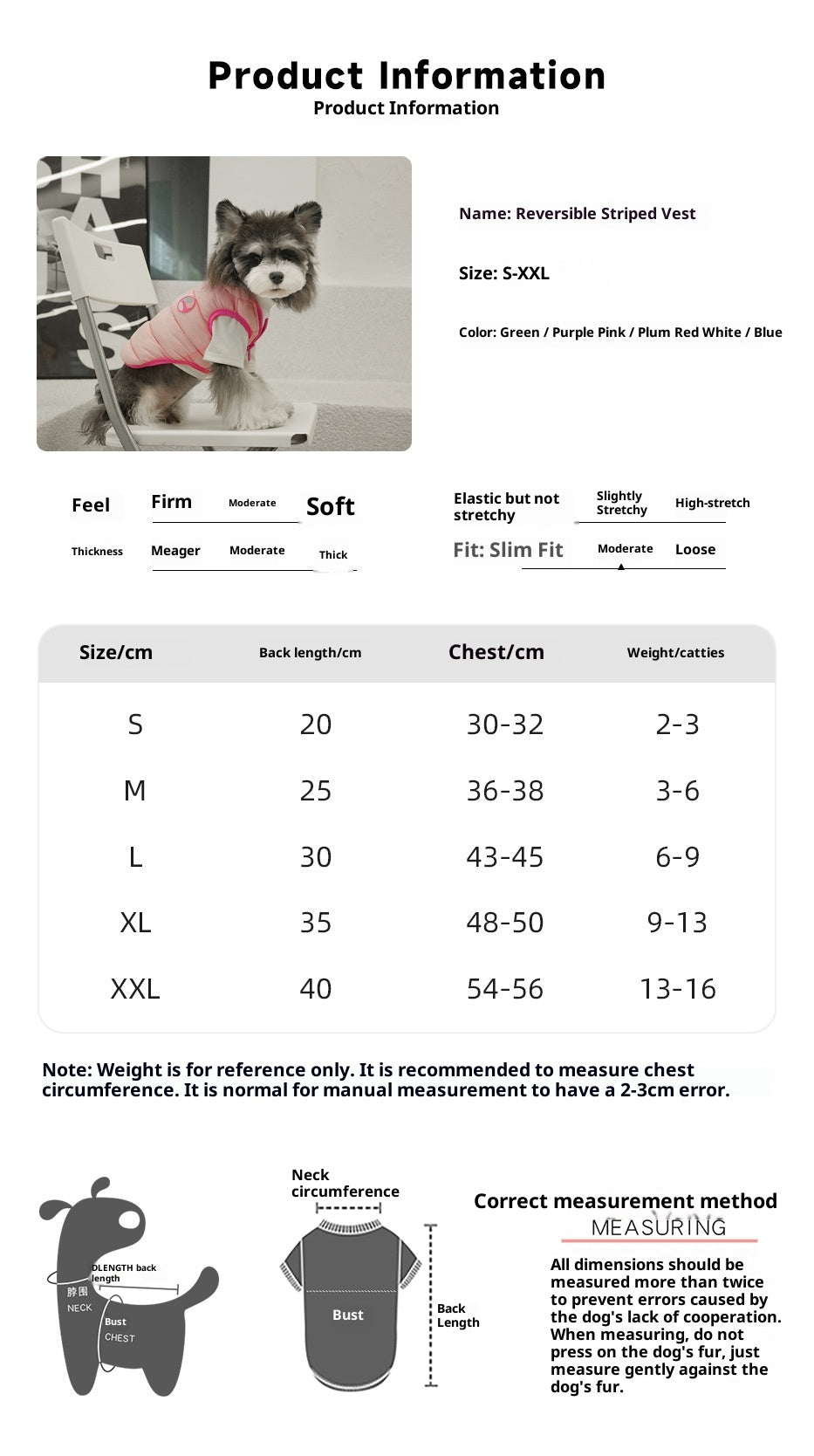 Pet Cat And Dog Autumn And Winter Vest Candy Color Double-sided Cotton-padded Clothes