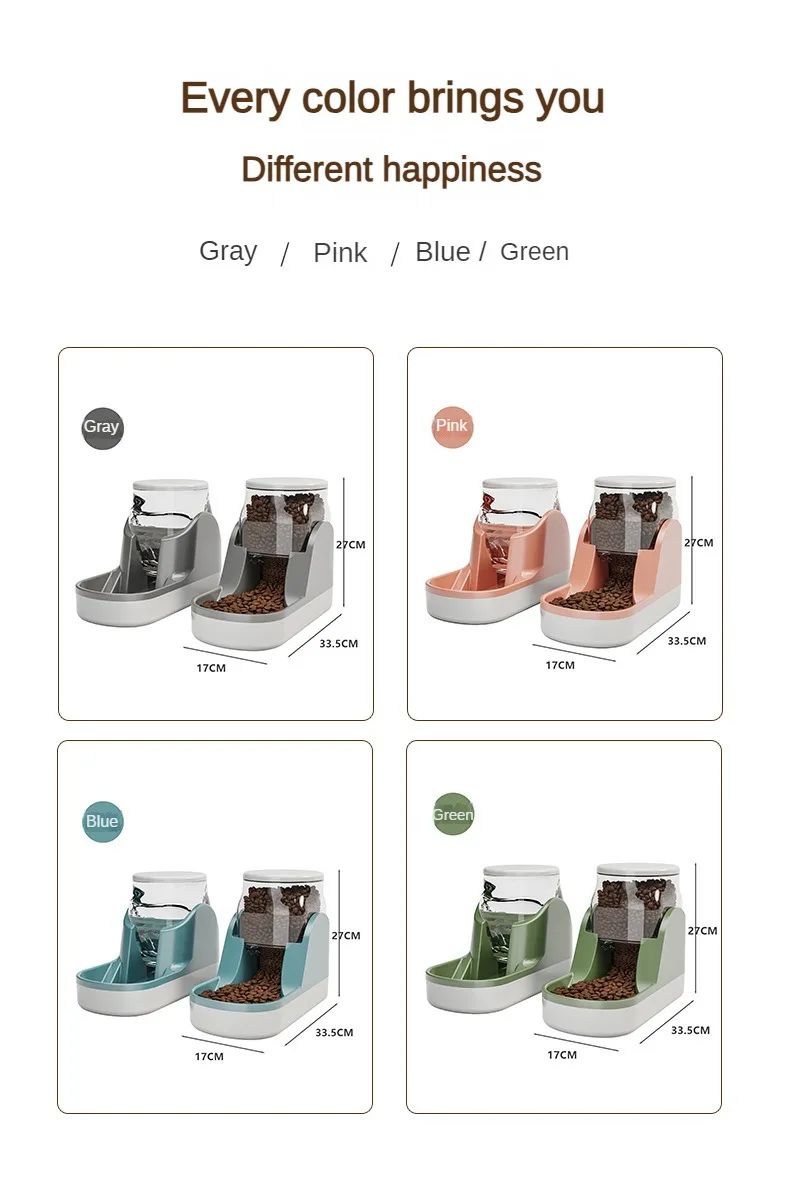 Cat Water Fountain Automatic Pet Feeder Auto Food Dispenser For Dog Drinkin Feeding Bowl Dry Food Supplies Large Capacity