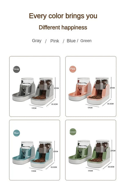 Cat Water Fountain Automatic Pet Feeder Auto Food Dispenser For Dog Drinkin Feeding Bowl Dry Food Supplies Large Capacity