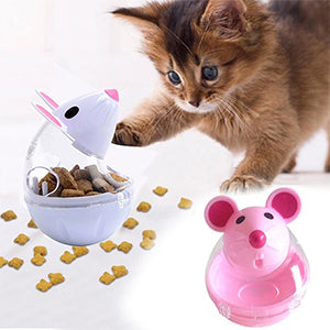 Cat Food Ball Slow Feed Mice Tumbler Shaped Pet Treat Ball Cat Food Toy Ball Pet Food Ball Cat Feeder