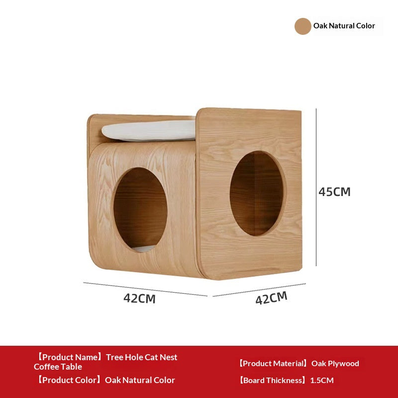 Tree-Hole Bed Sofa Detachable And Washable Wooden Coffee Table Chair Pet Cat House