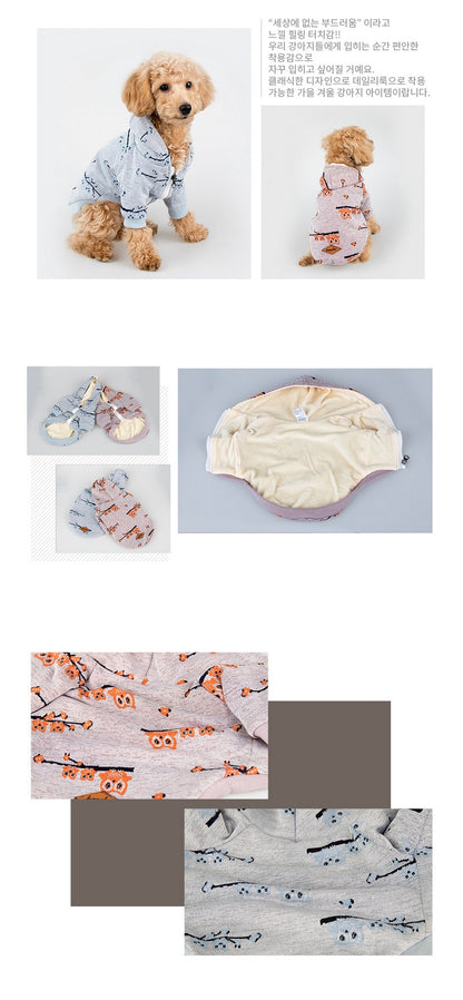 Casual Pet Clothes Dog Pattern Sweater Zipper Coat