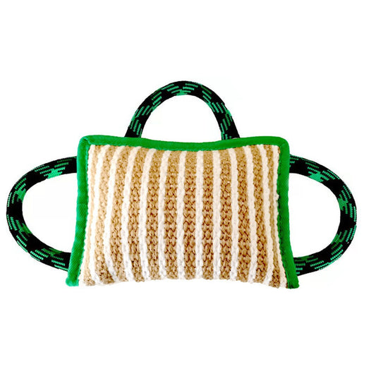Dog Rope Toys Dog Jute Bite Pillow with 3 Strong Handles Tug of War Dog Toy Perfect Pull Toy for Medium Large Dogs...