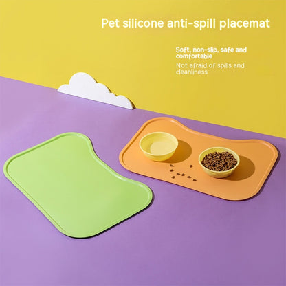 Silicone Dogs And Cats Eating Anti-overflow Anti-spill Waterproof Easy To Clean Pet Placemat