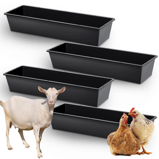 4-piece Dual-purpose Plastic Livestock Feed Trough Suitable For Daily Feeding Of Horses, Goats, Pigs And Other Animals Widely Adaptable To Home Backyards, Pastoral Fences, Livestock Sheds And Other