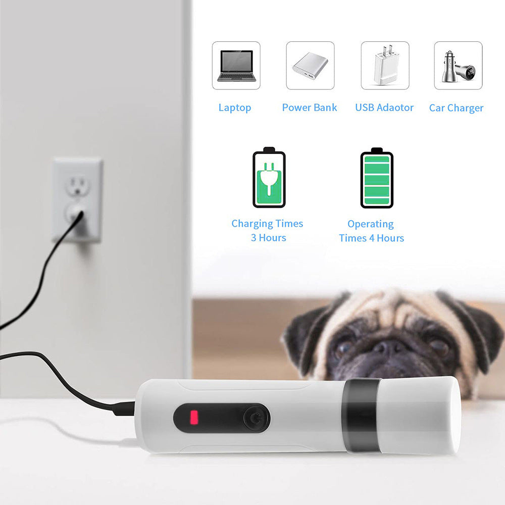 Electric Dog Nail Clippers Grinders Rechargeable USB Charging Pet Quiet Cat Paws Nail Grooming Trimmer Tools